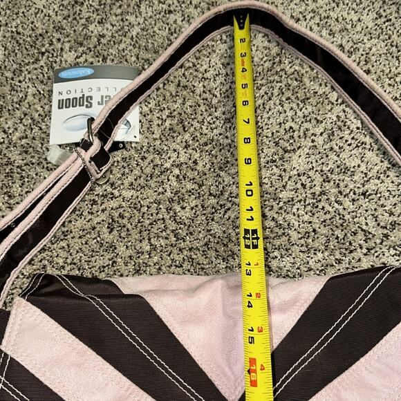NWT Kalencom Silver Spoon Hannah's Messenger Diaper Bag Pink and Brown - Picture 11 of 12